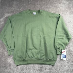 Jerzees Sweatshirt Men's XL Light Green Vintage Crewneck Blank USA Made 90's